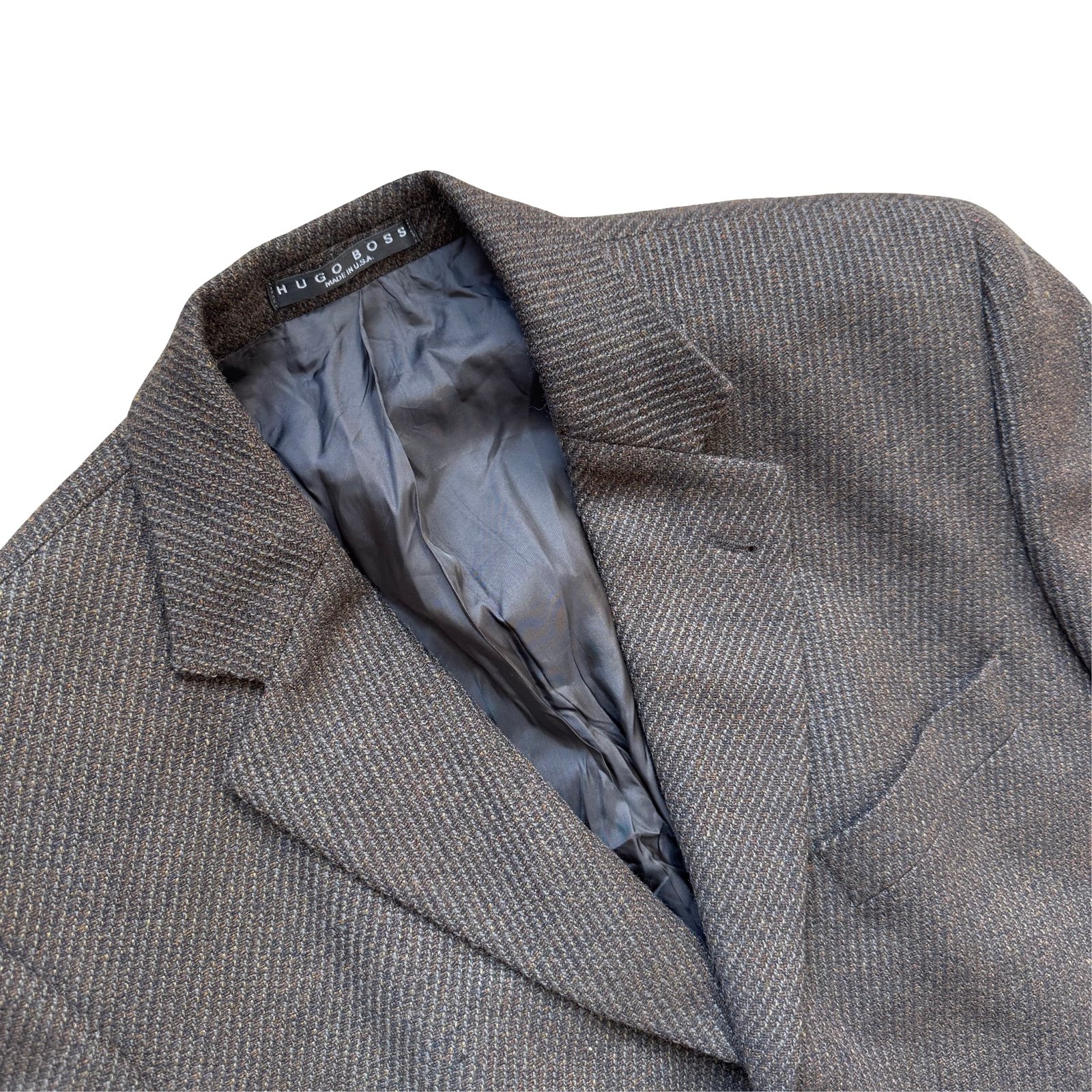 herringbone Hugo Boss wool cashmere blazer jacket sport coat 42 L