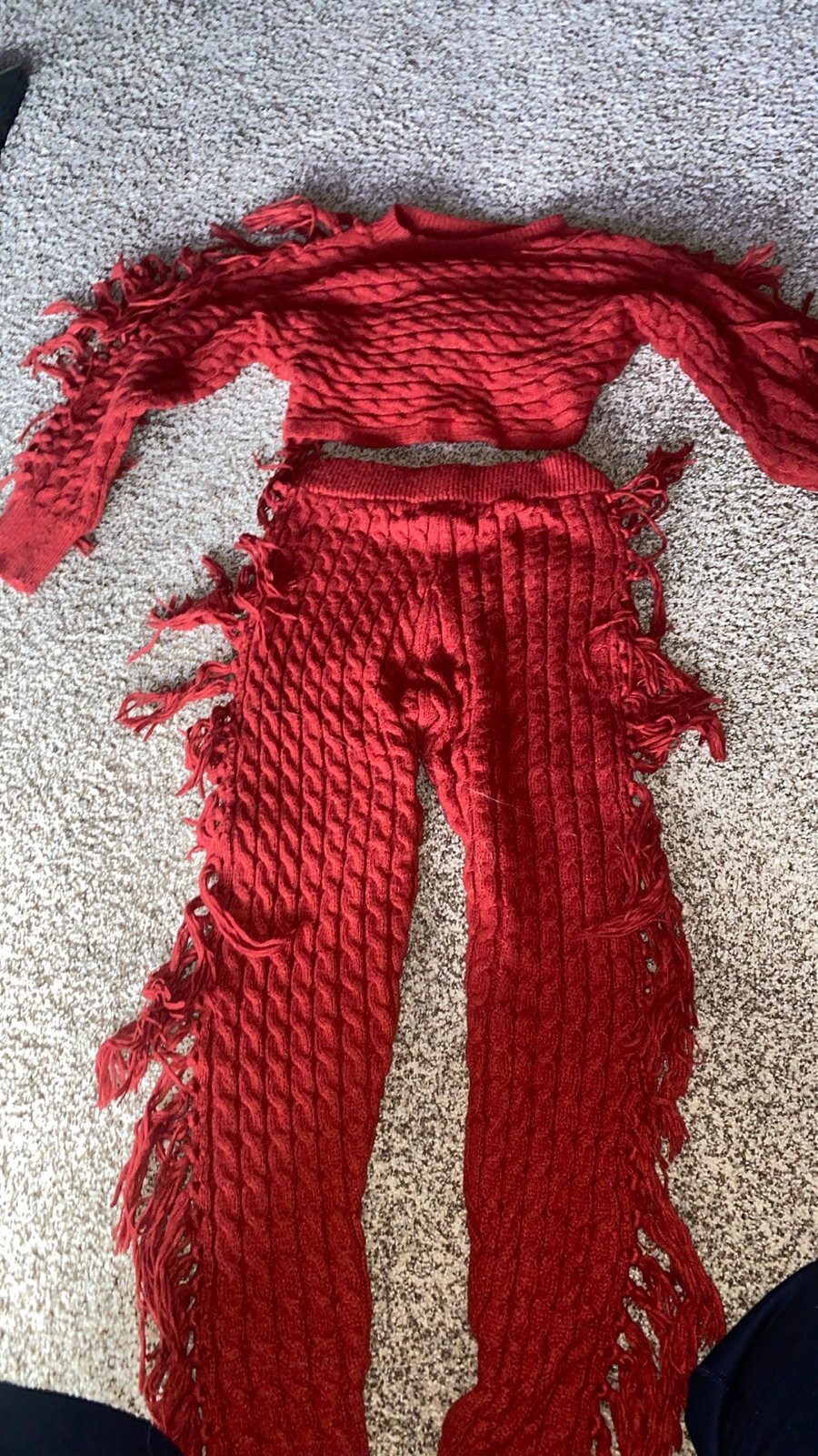 Red wine knit set