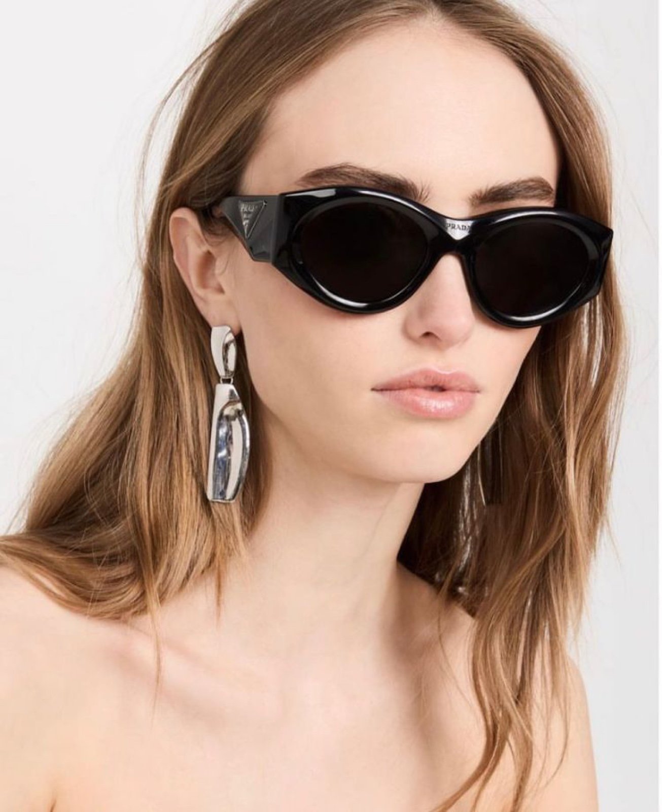 Prada PR 09ZS Sunglasses 16R5S0 Black Malt - eye-oo.com