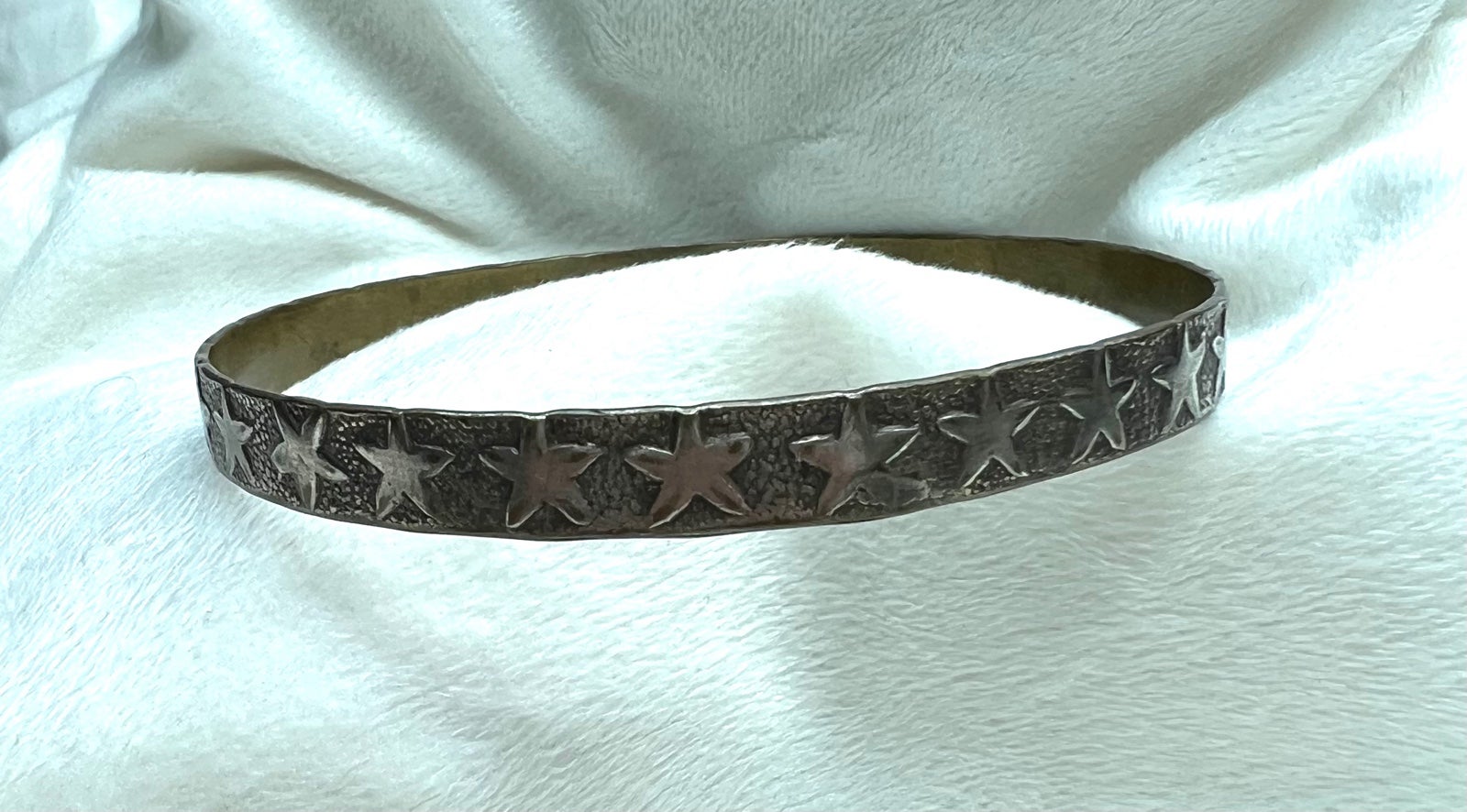 Handmade Vintage Mexican Silver Star Bangle