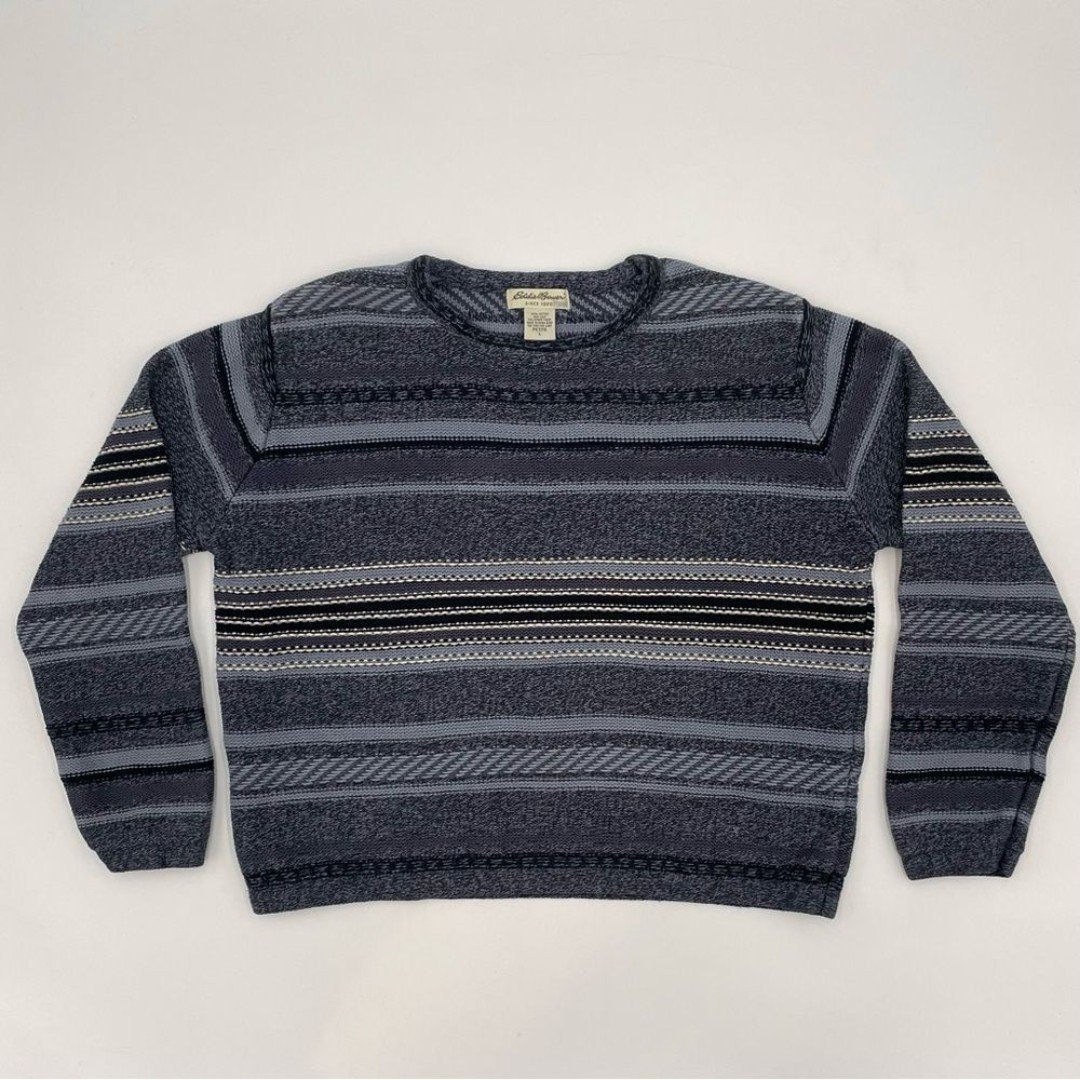 80s-90'S Eddie Bauer Black Tag Cotton Knit Half Button