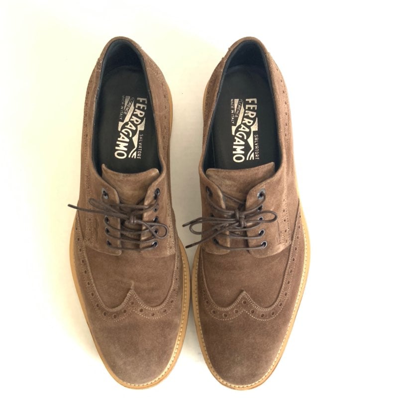Salvatore Ferragamo Suede Wingtip Oxford