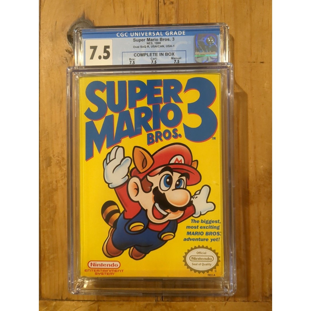 Super Mario Bros 3 NES Nintendo CIB Oval SOQ R USA-1 CGC Graded 7.5