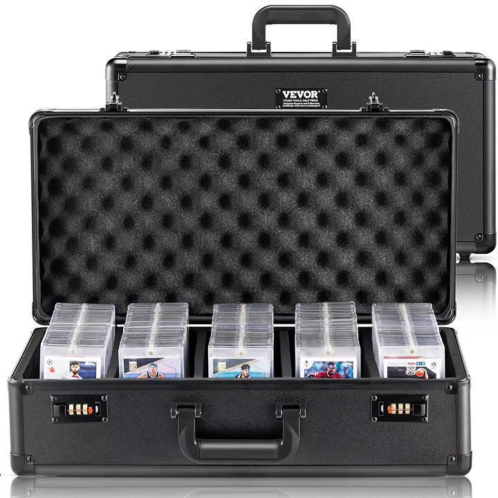 CM Graded Card Case Storage Box for 130 PSA Sports Trading Cards, Waterproof