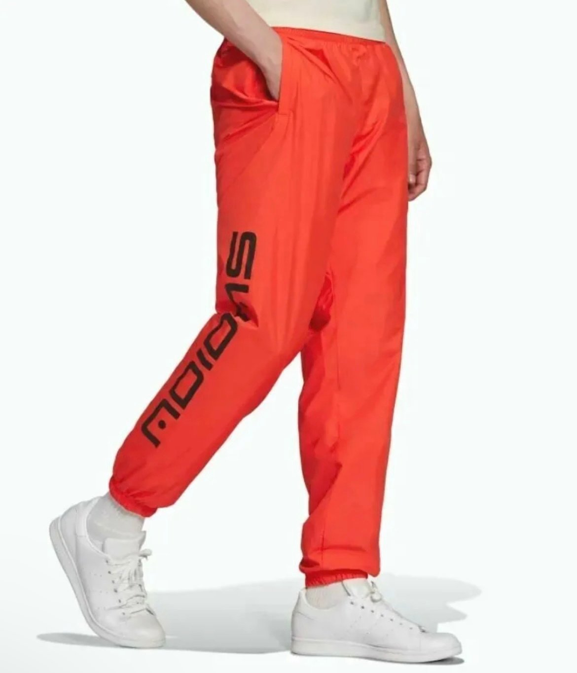 ADIDAS TRACK PANTS ORANGE LEG LOGO LARGE