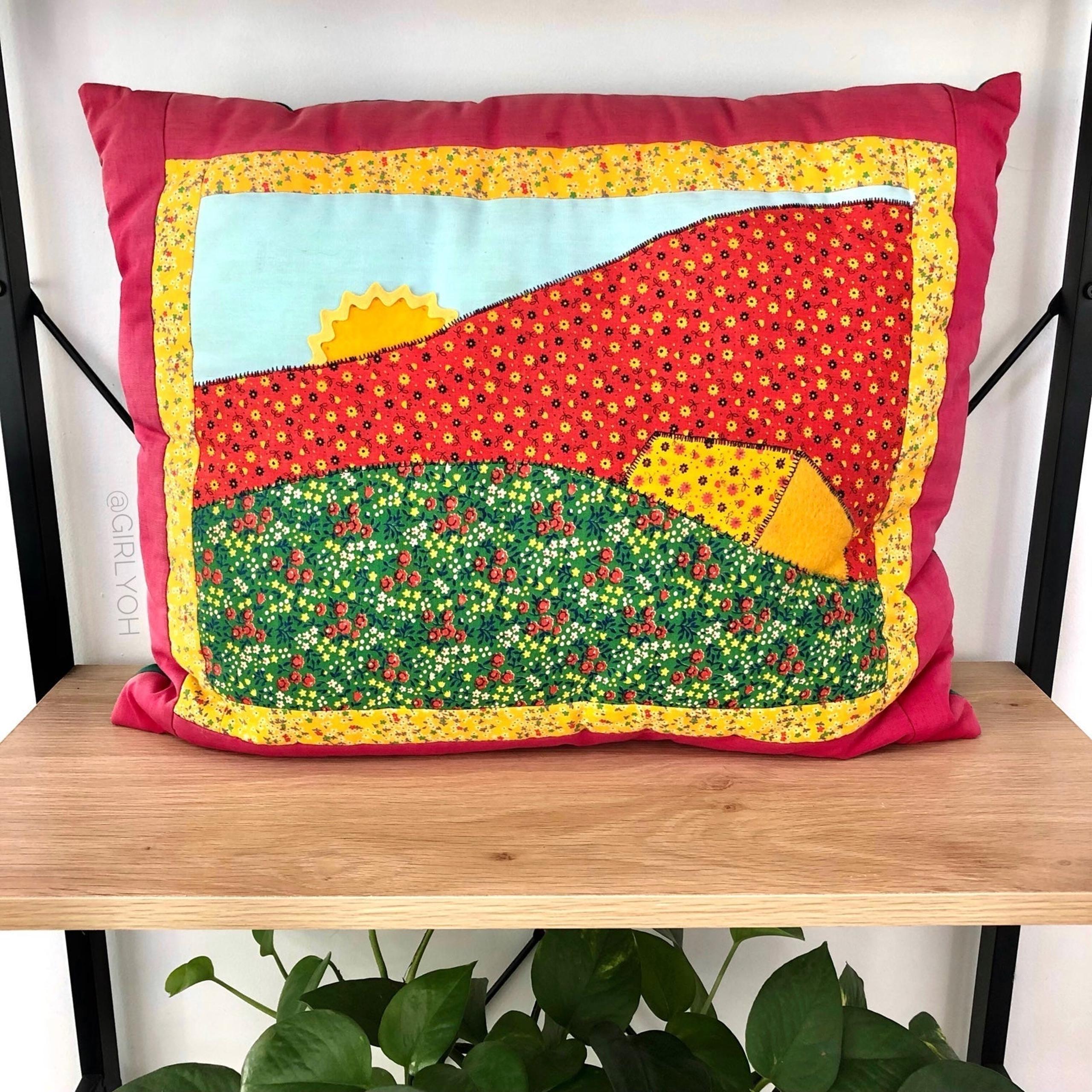 Vintage Retro Patch Throw Pillow