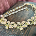 Vintage 1950s CORO Pink and Gold Enamel Floral Leaf Necklace