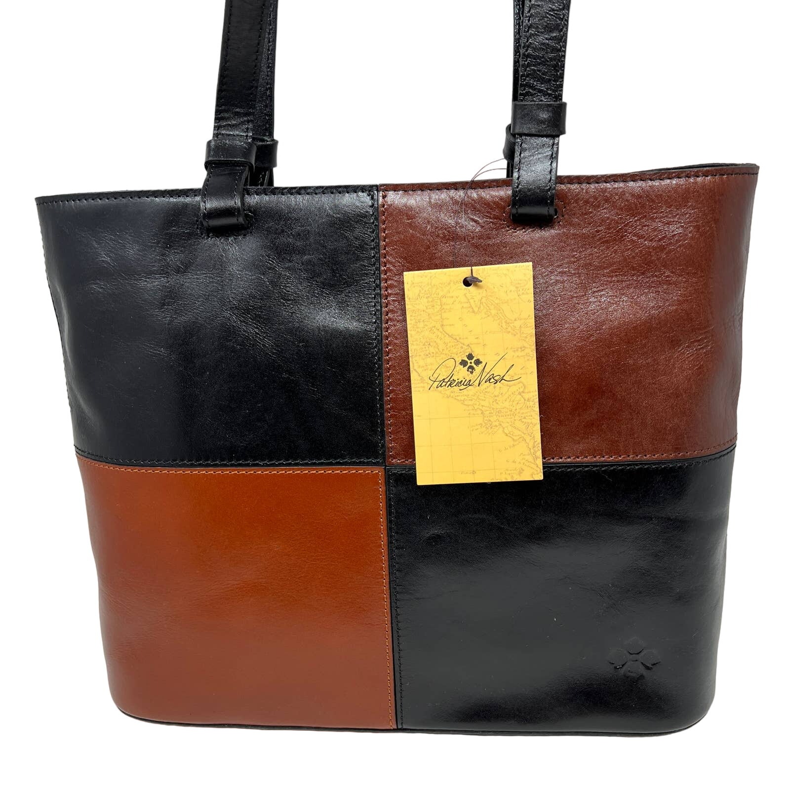 NEW! Patricia Nash Leather Braden Tote Bag Colorblock