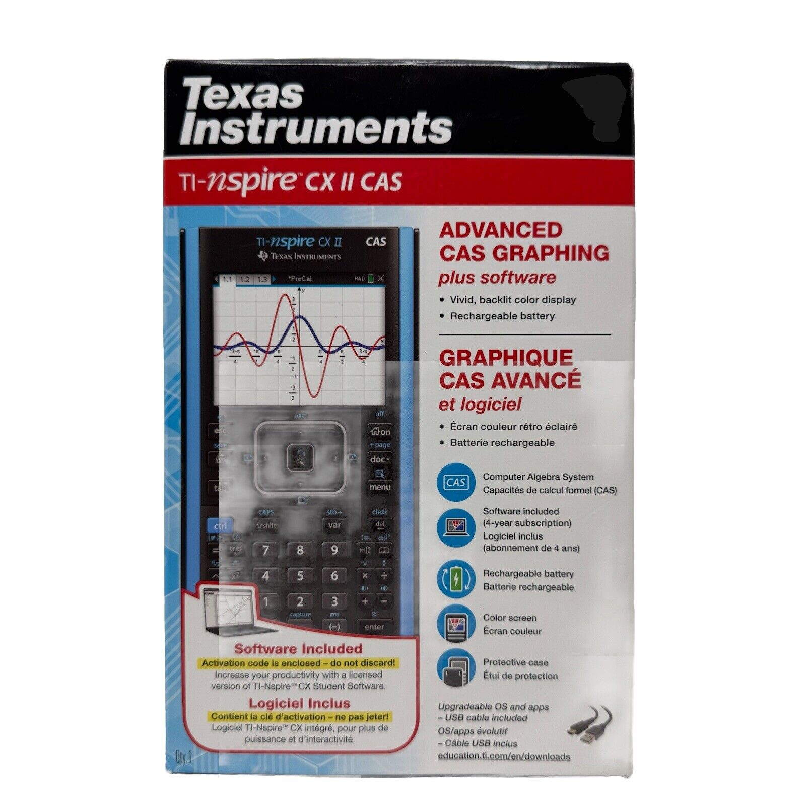 Texas Instruments TI-nspire CX II CAS Advanced Graphing Calculator NEW/Sealed