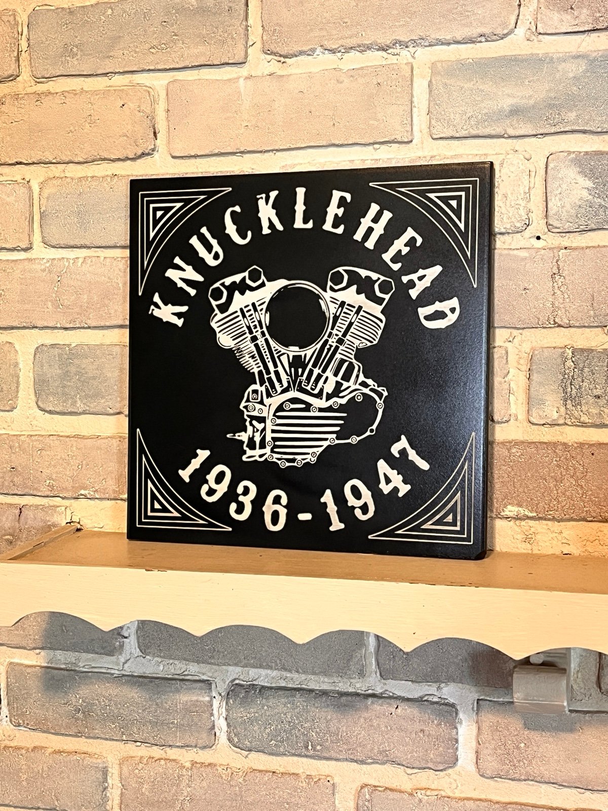 Retro Harley Davidson Knucklehead Motor Ceramic Decor
