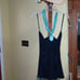 Y2K Sky Resort Halter Style top blouse with Real Blue Stone Turquoise size small