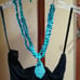 Y2K Sky Resort Halter Style top blouse with Real Blue Stone Turquoise size small