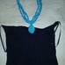 Y2K Sky Resort Halter Style top blouse with Real Blue Stone Turquoise size small