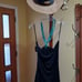 Y2K Sky Resort Halter Style top blouse with Real Blue Stone Turquoise size small