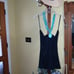 Y2K Sky Resort Halter Style top blouse with Real Blue Stone Turquoise size small