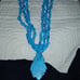 Y2K Sky Resort Halter Style top blouse with Real Blue Stone Turquoise size small