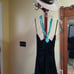 Y2K Sky Resort Halter Style top blouse with Real Blue Stone Turquoise size small