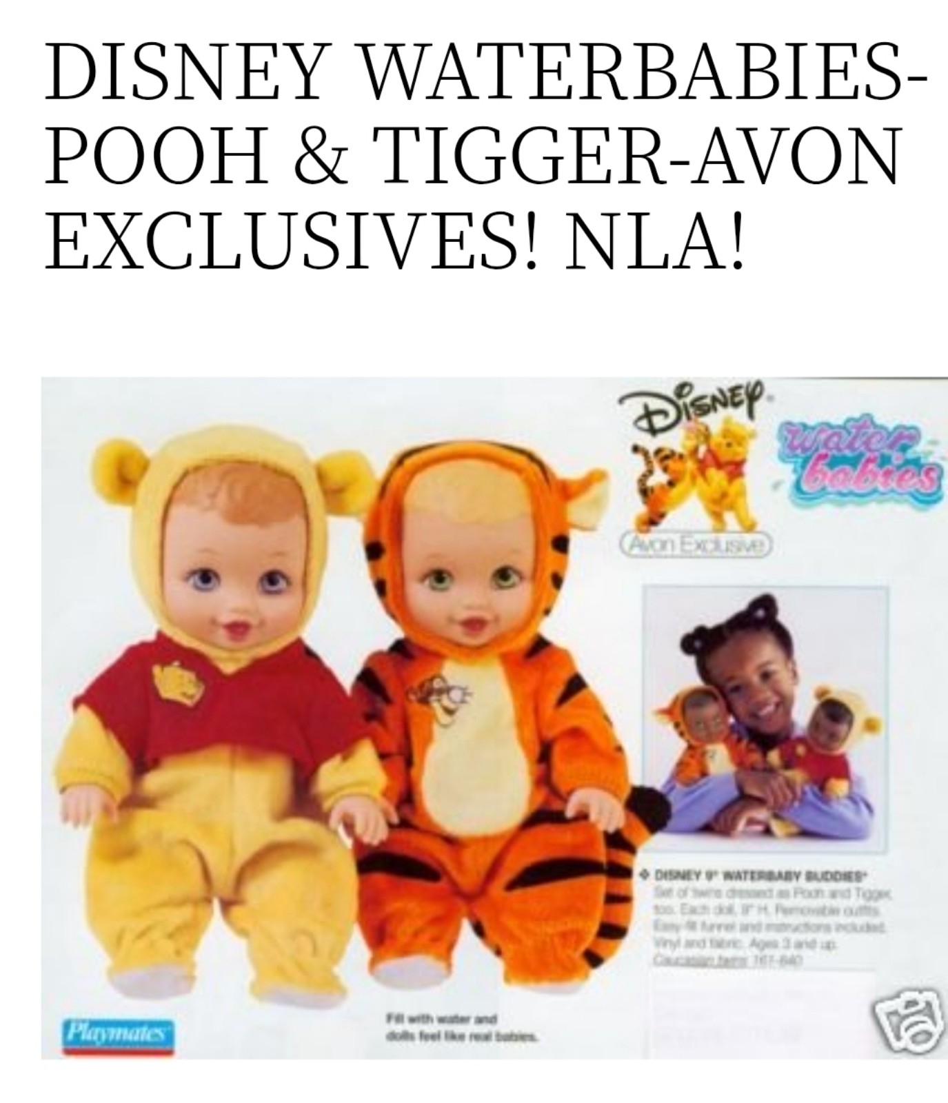 Vintage Disney Waterbaby Buddies : Pooh and Tigger water babies PRICE NOW FIRM