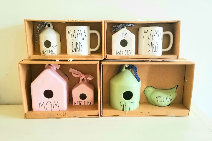 RAE DUNN Mini Birdhouse Mug 4 Sets