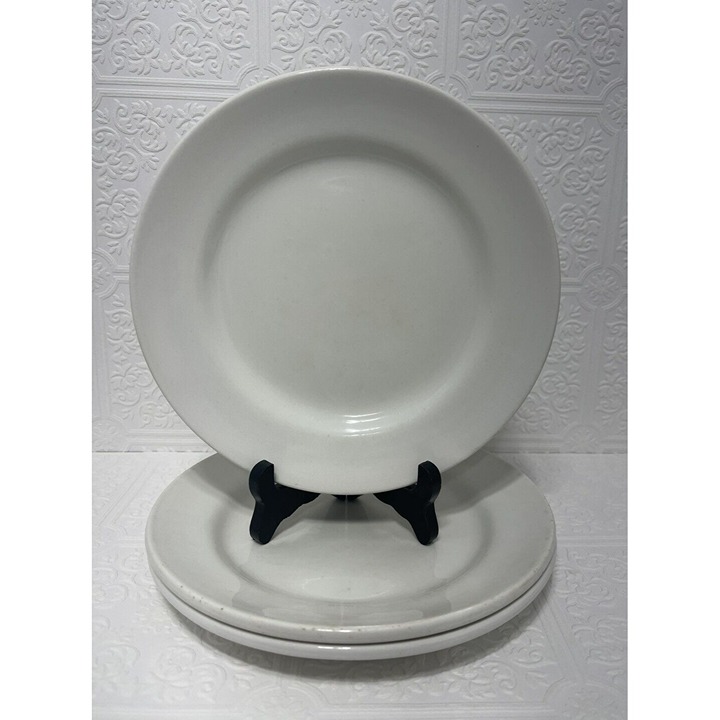 Grindleys Hotelware Vitrified England White plates Set Of Three 6 - 61 Vintage