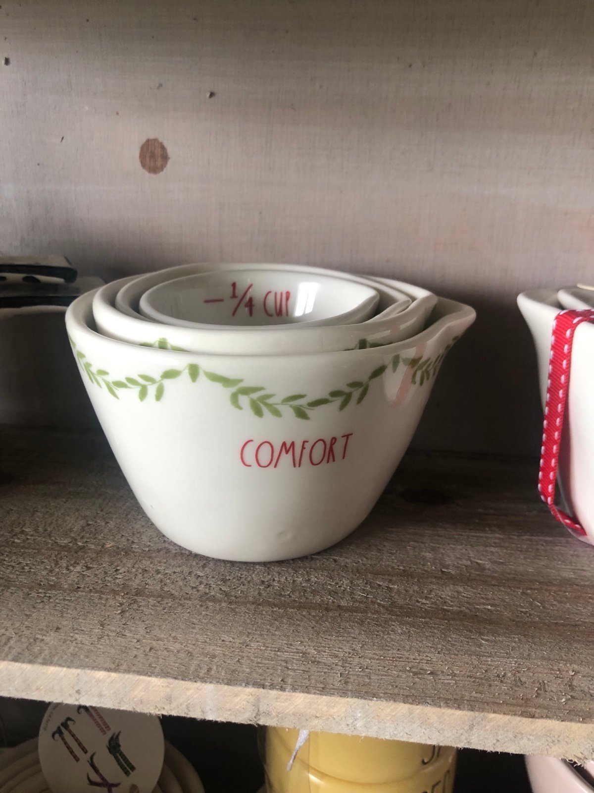 Rae Dunn Christmas COMFORT Measuring Cups - Comfort - Merry - Cheer - Joy 4 P