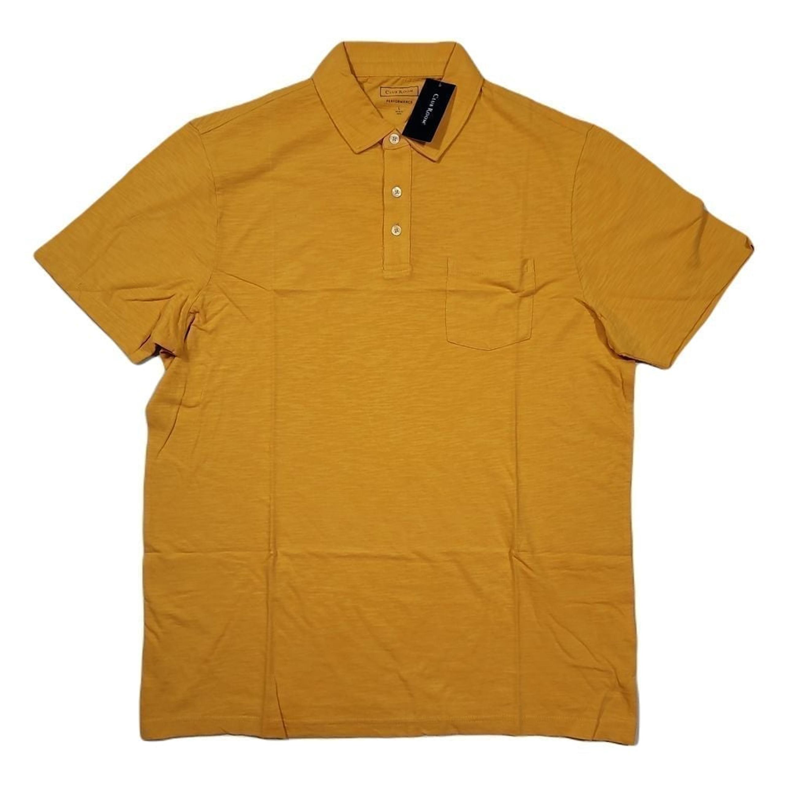 Performance Textured Polo Shirt Mens Large Regular-Fit Sunspot Yellow - Club Room