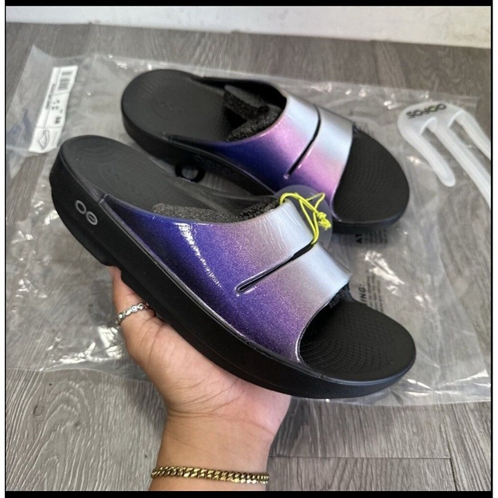 NEW Oofos OOAHH Luxe Calypso Women 8 Slip On Sandals Comfort