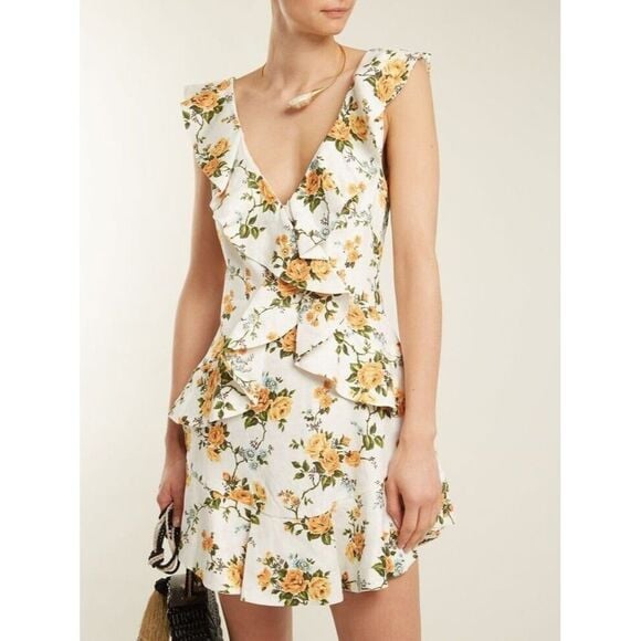 NWT. ZIMMERMANN Floral Print Mini Dress AU1 / US 6