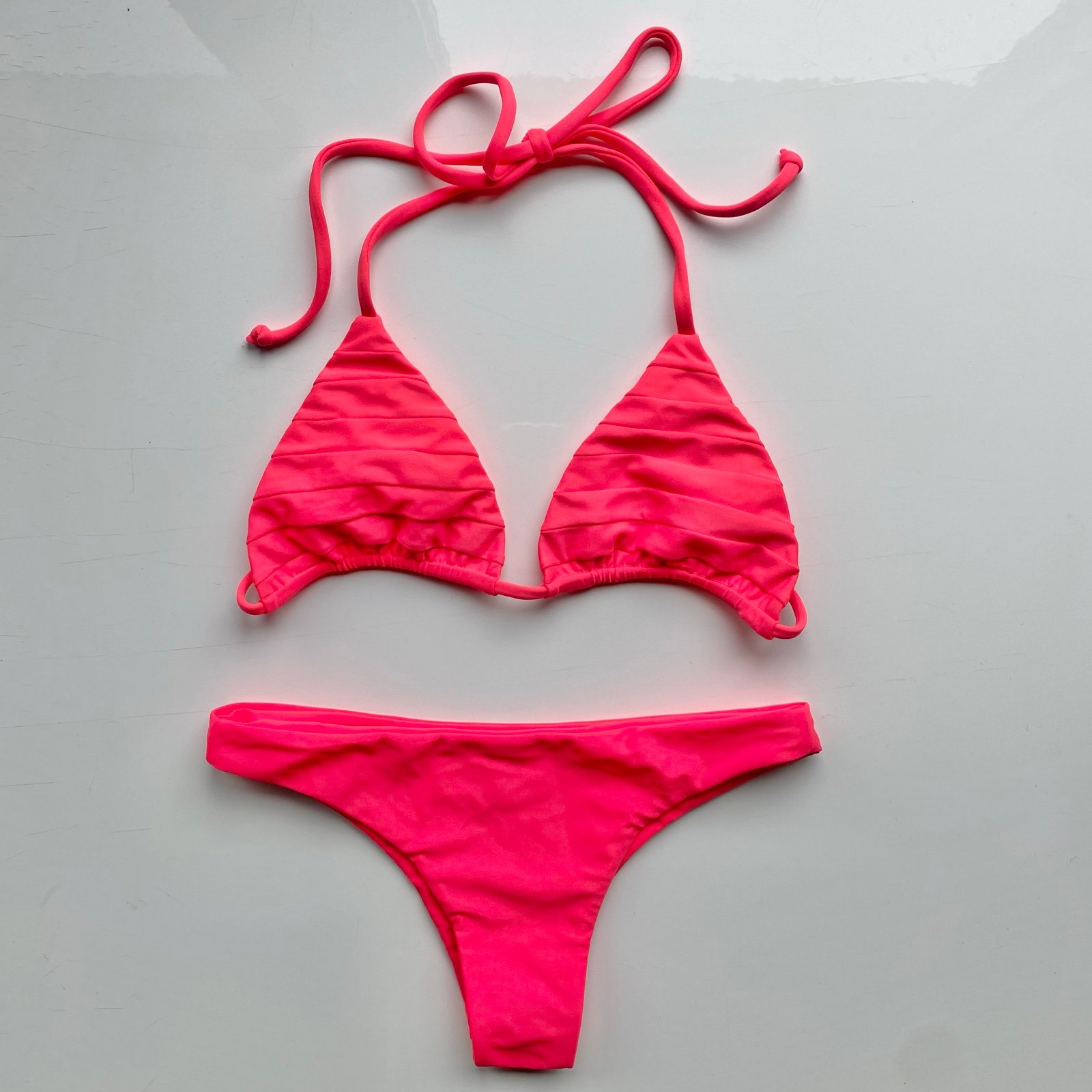 NEW MIKOH 2 piece bikini swim set in hot pink red in Size XS
