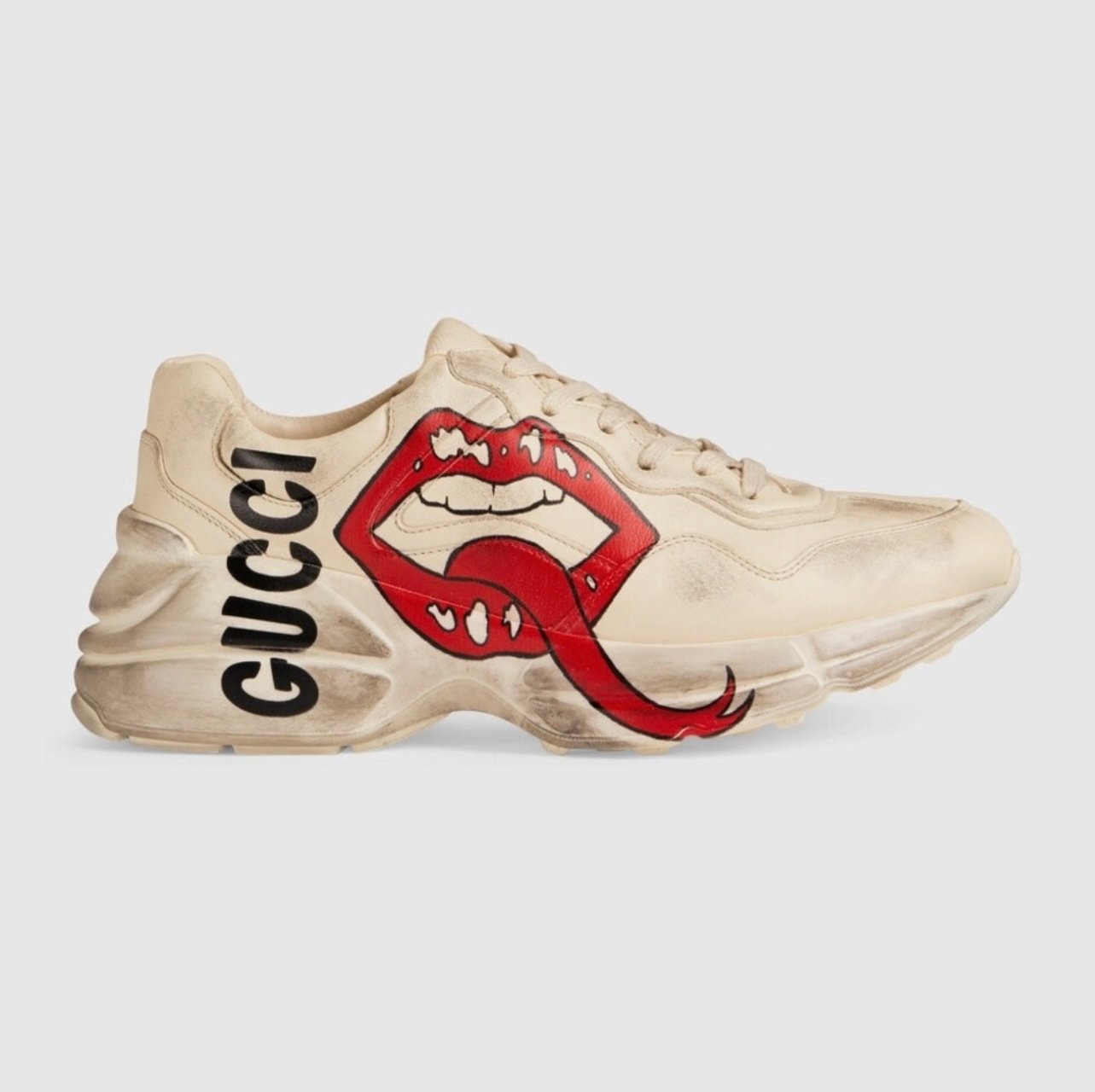 EUC Men’s Size 8.5 (Euro Size 42) Gucci Rhyton Low-top Sneakers With Mouth Print