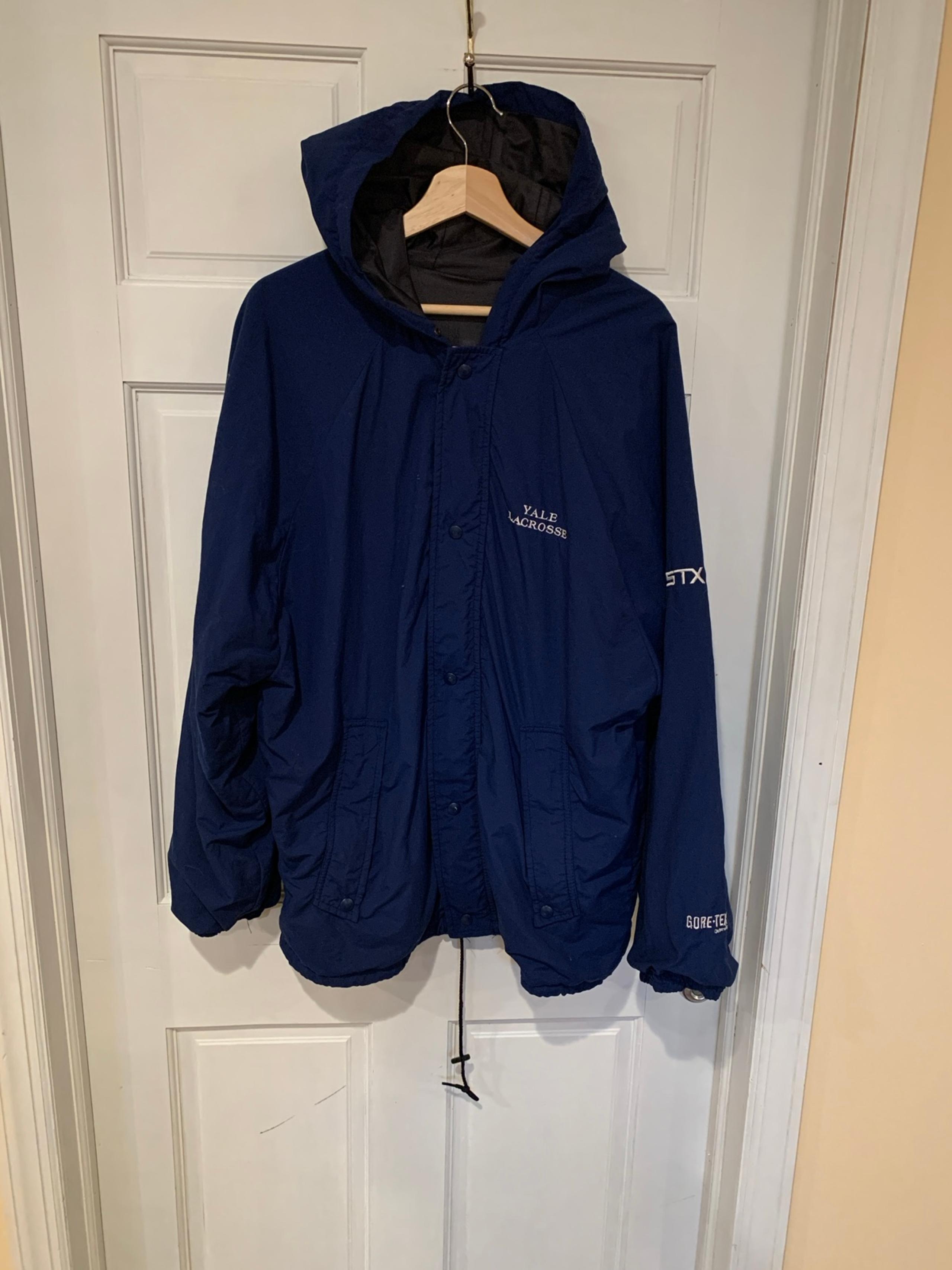 Vtg Yale Gore Tex Men’s Jacket Parka Lacrosse Yale Stx Small Blue