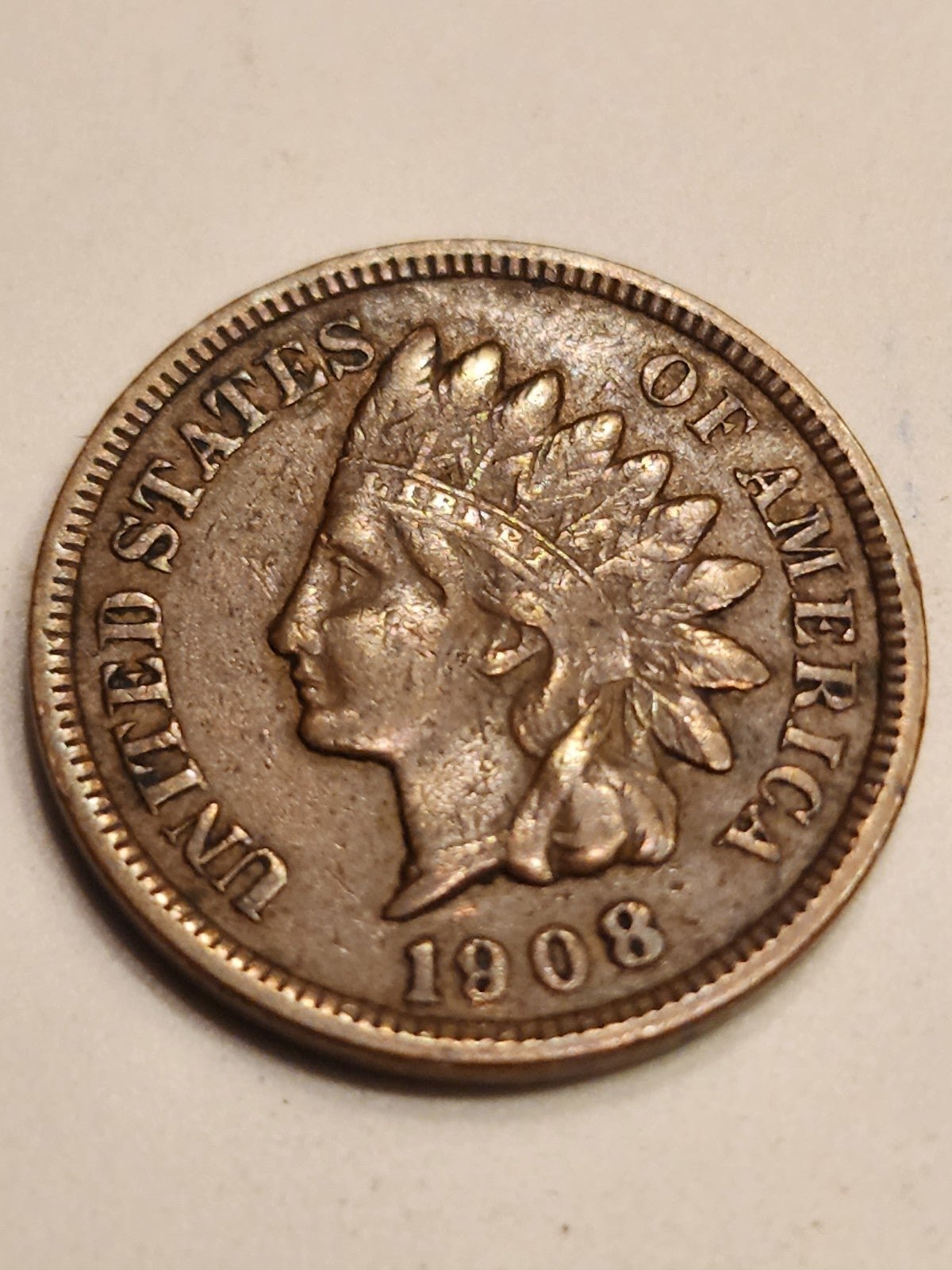 1908 Indian head cent
