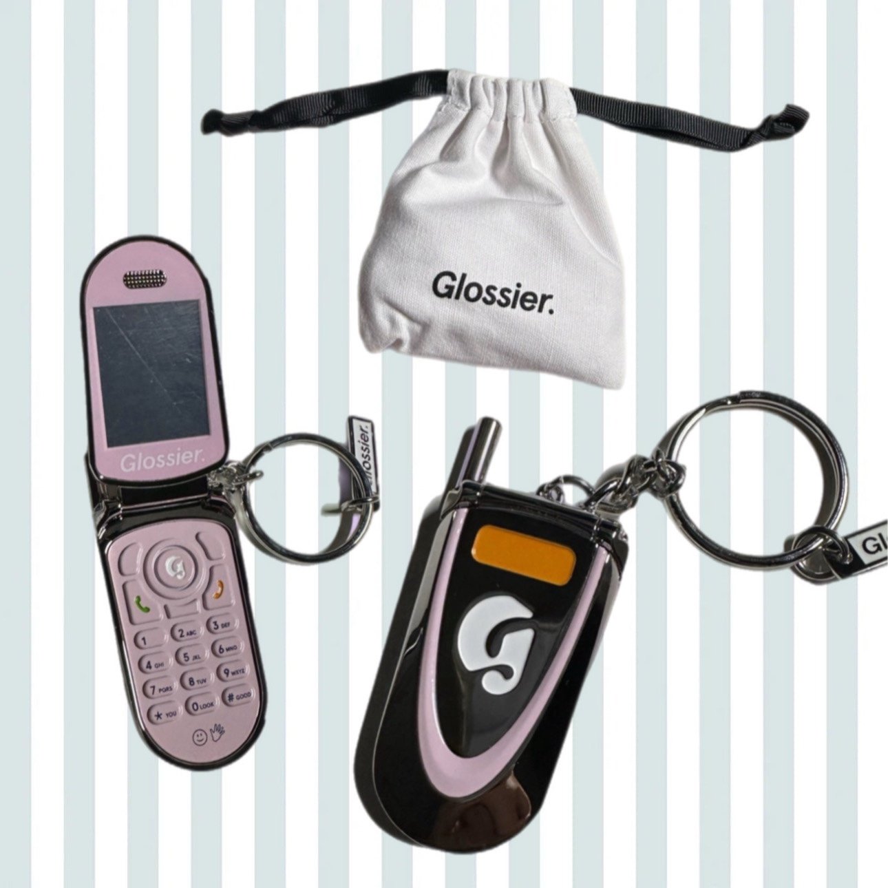 Glossier LA Phone Keychain Mirror
