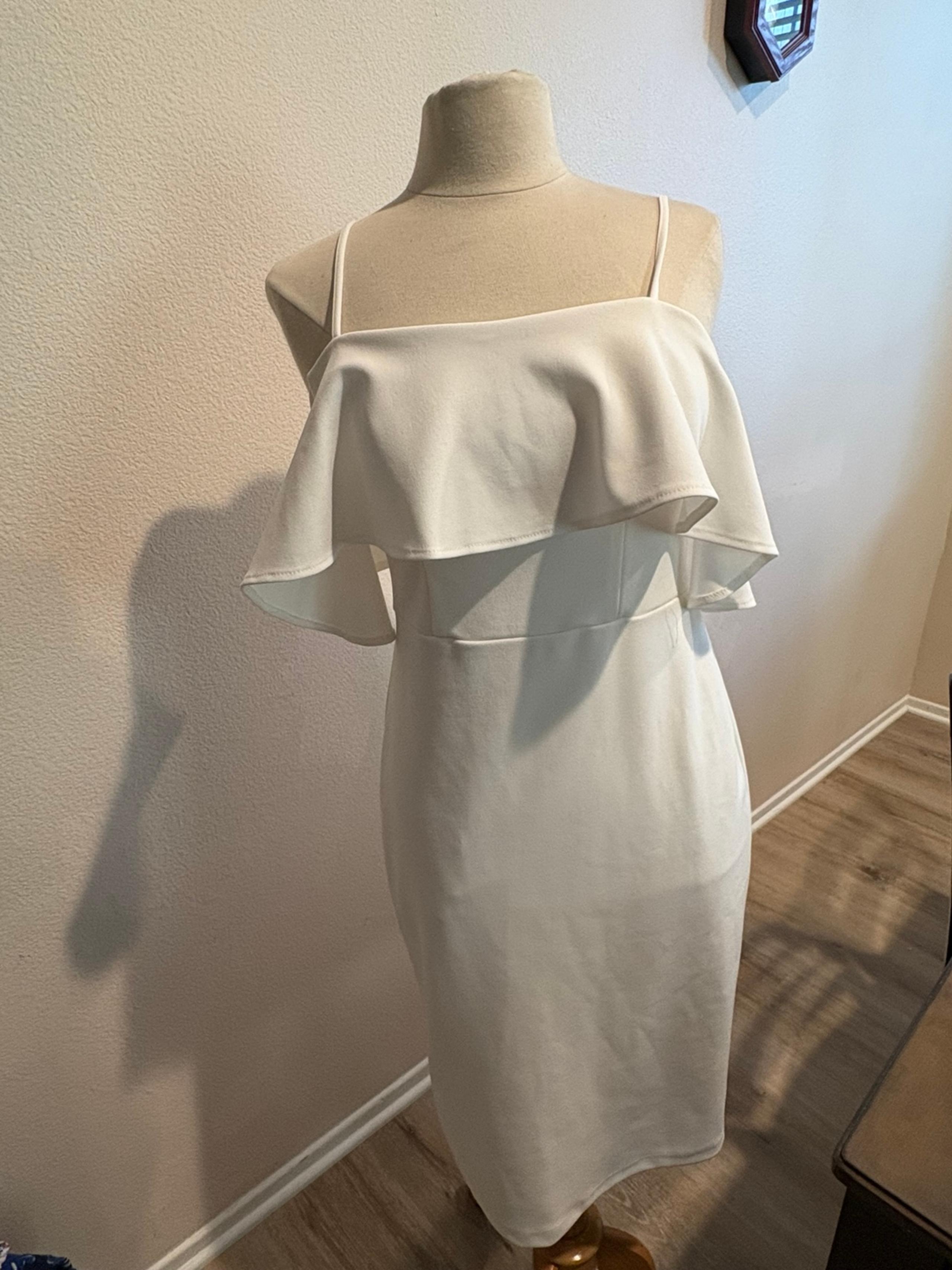 Off the shoulder dress with spaghetti straps