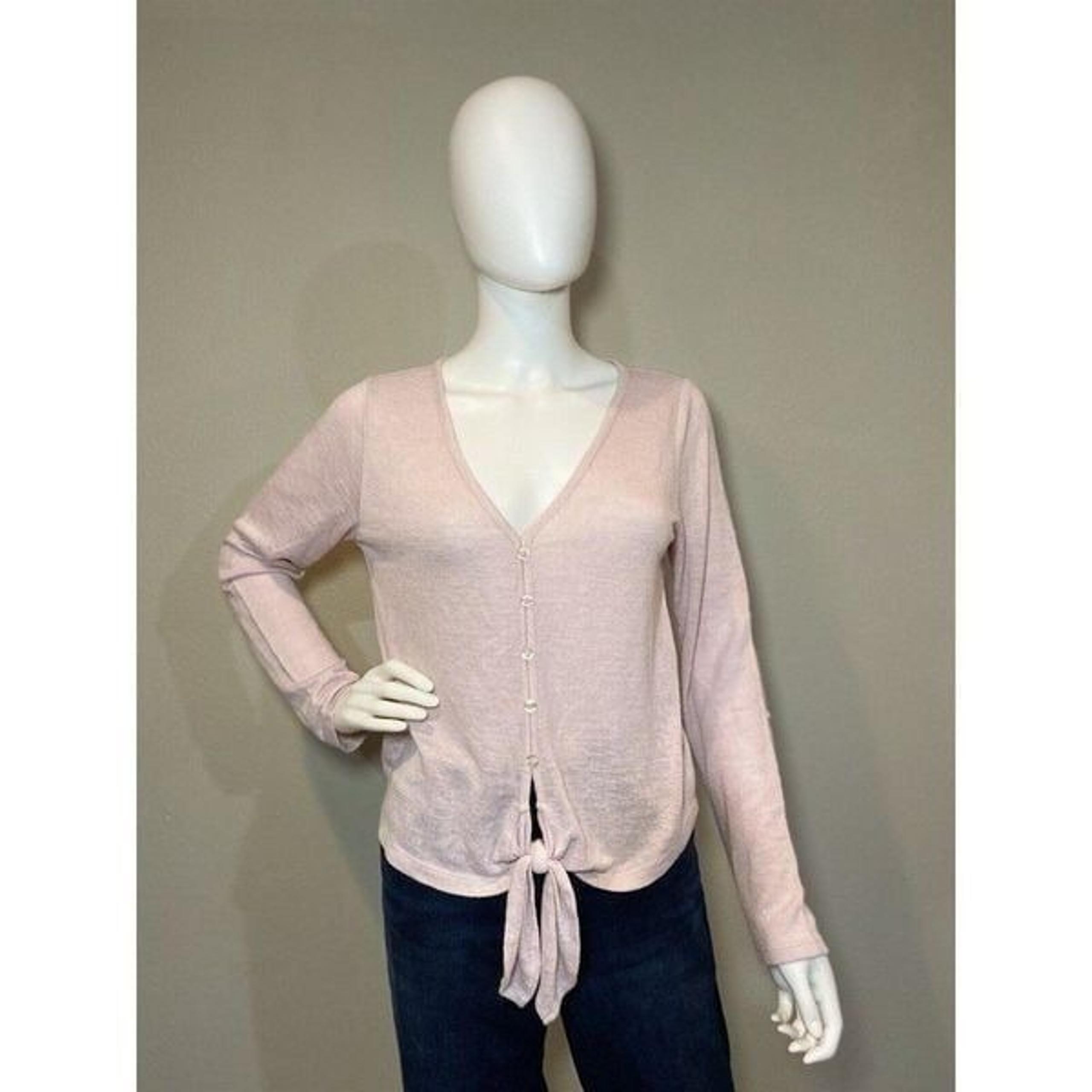 Sanctuary Pink Tie Front Button Up Cardigan Sweater Women’s Size Medium