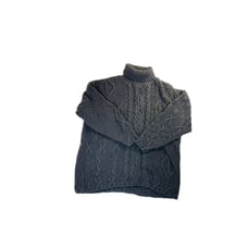 Vintage 90s Chunky Cotton Cable Knit Turtleneck Sweater