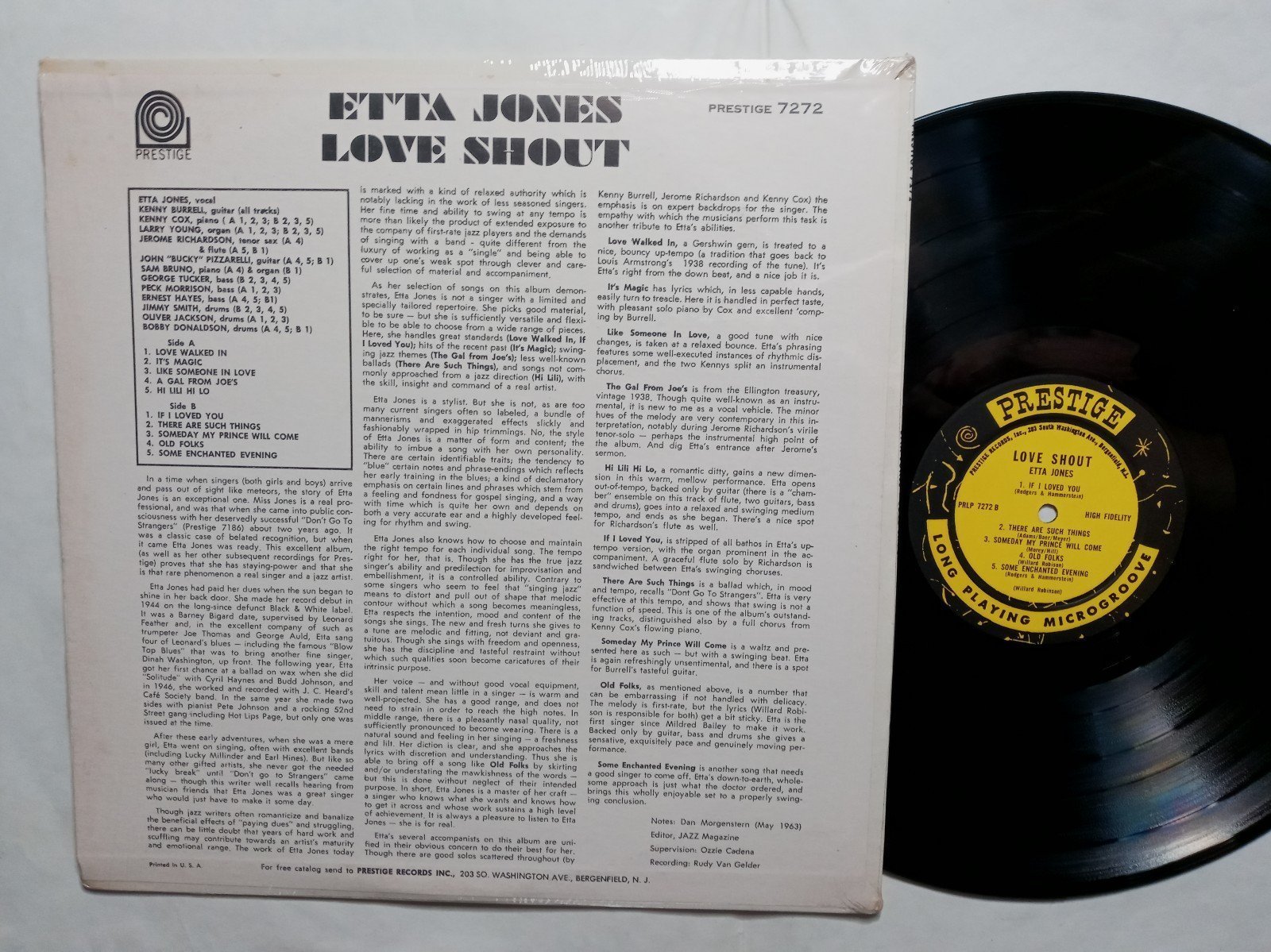 Etta Jones Love Shout LP 1963 PRESTIGE PRLP 7272 MONO