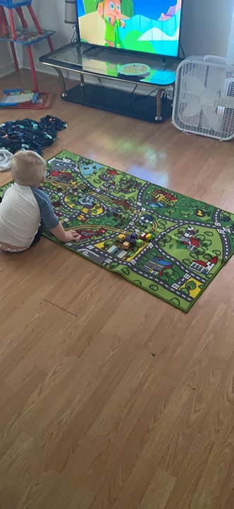 Kids Play Rugs - 12 Pull-Back Vehicle Set - Durable Carpet Playmat Rug