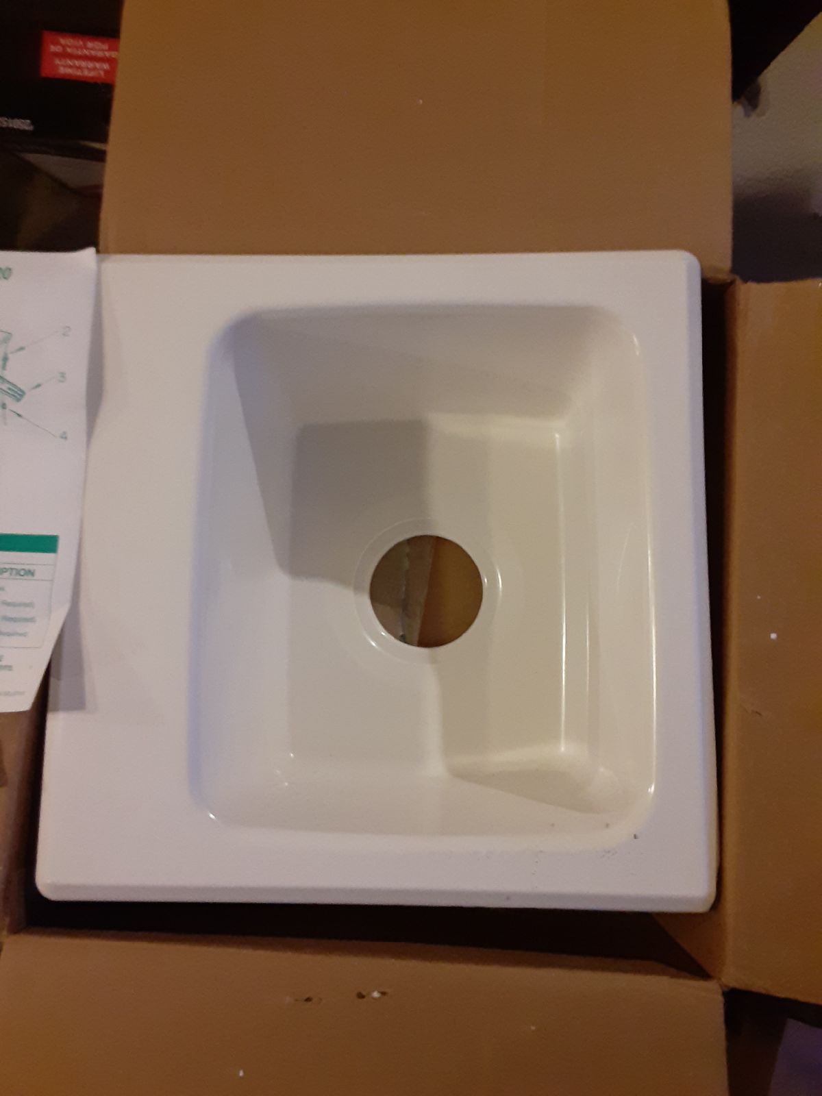 Mustee Almond Utility Sink. New Open Box