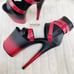 Size 7 Flamingo Red Black 2 tone 8 High Heel Closed Back Platform Pole Shoes