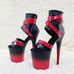 Size 7 Flamingo Red Black 2 tone 8 High Heel Closed Back Platform Pole Shoes