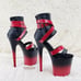 Size 7 Flamingo Red Black 2 tone 8 High Heel Closed Back Platform Pole Shoes