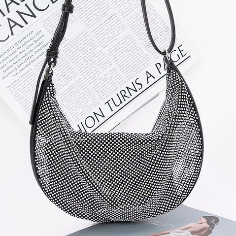 Rhinestone Mesh Shoulder Bag
