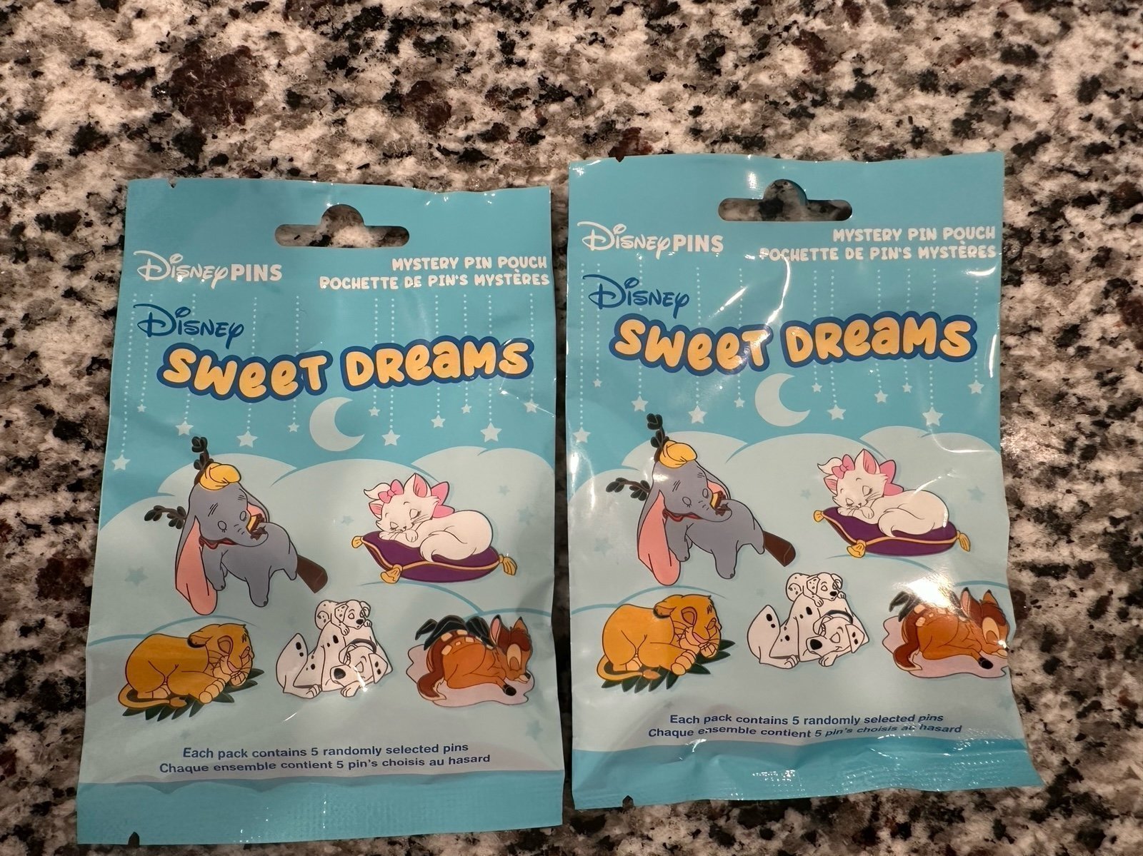 (2) Disney Parks New Sealed Sweet Dreams Mystery Pin Pack (Random 5 Pins Per Pac