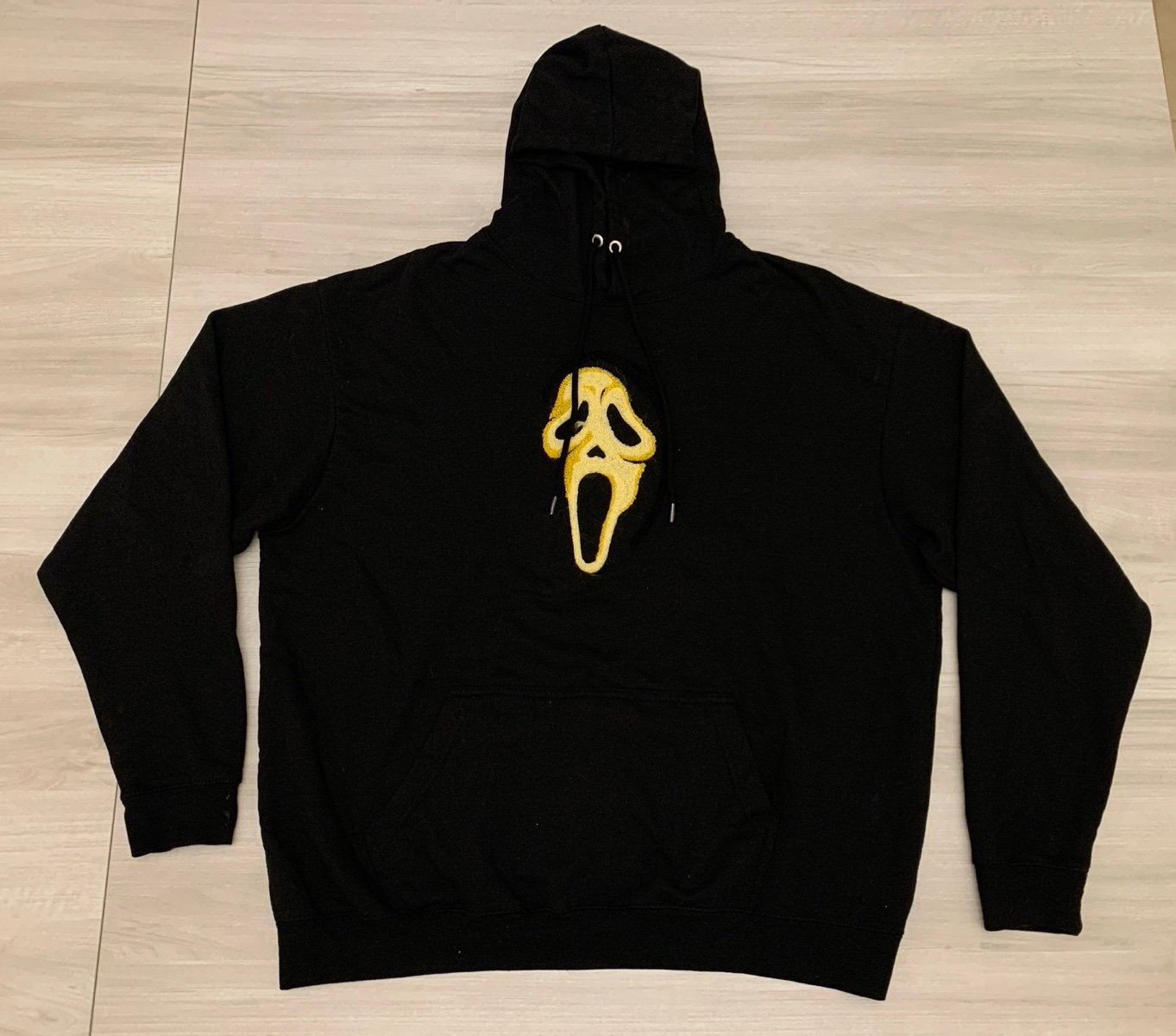 Scream Chenille Ghost Face Mask Let's Watch Scary Movies Hoodie Adult XL