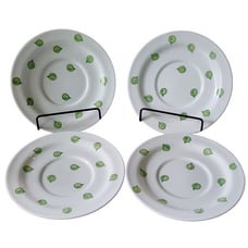 RICHARD GINORI Sweet Pea Saucers Four (4) Pastel Flowers Green Pea Pods