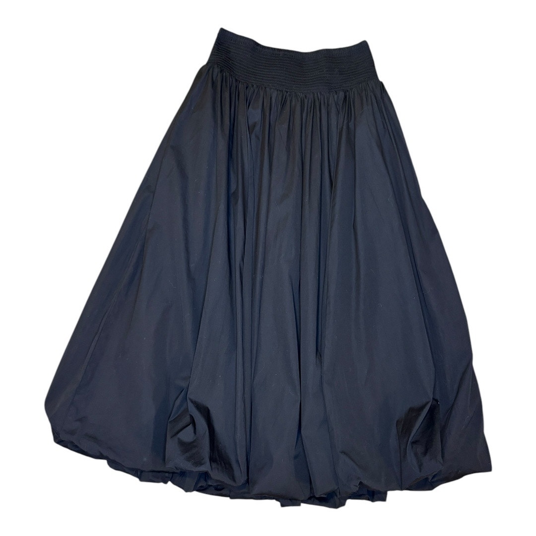 NEW Madewell Women’s XS True Black Poplin Smocked Bubble Midi Skirt NWT