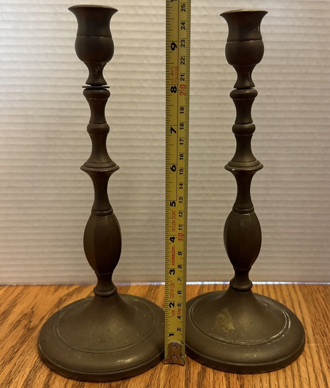 Vintage Brass Candlesticks Pair