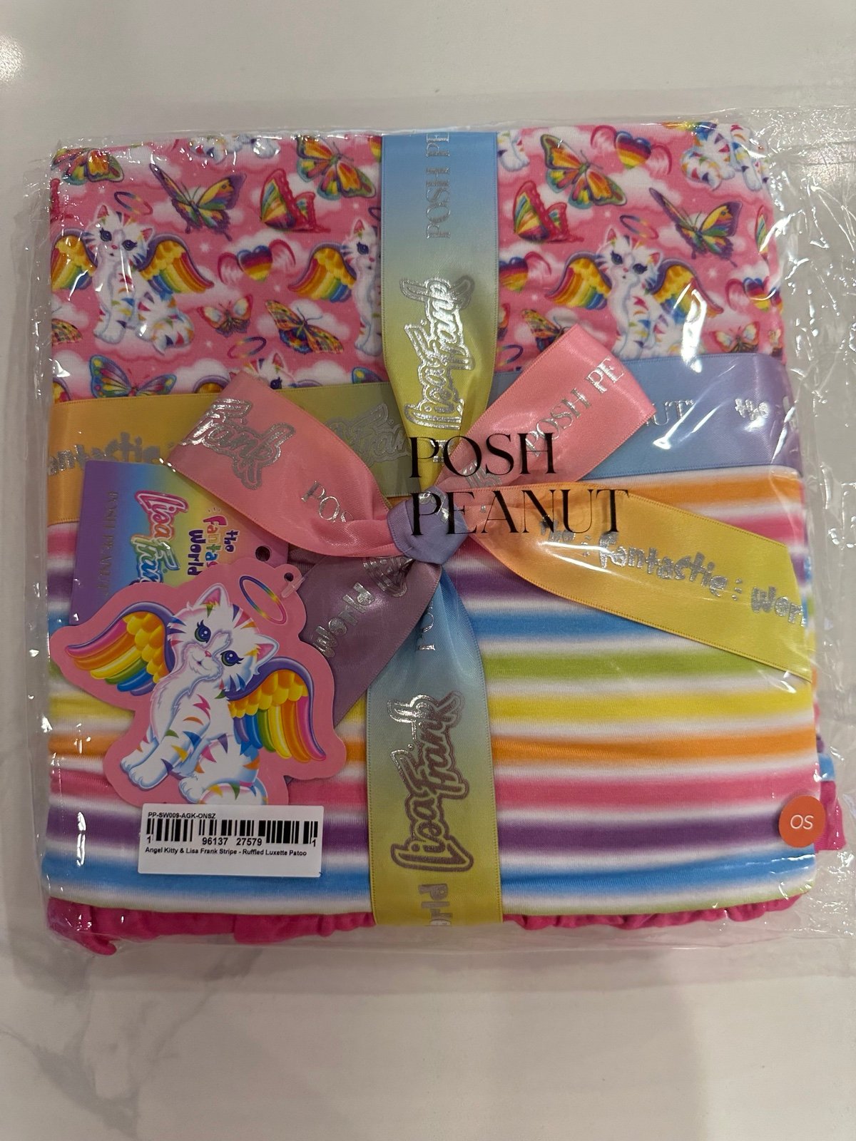Posh Peanut Lisa Frank Angel Kitty & Lisa Frank Stripe - Ruffled Luxette Patoo