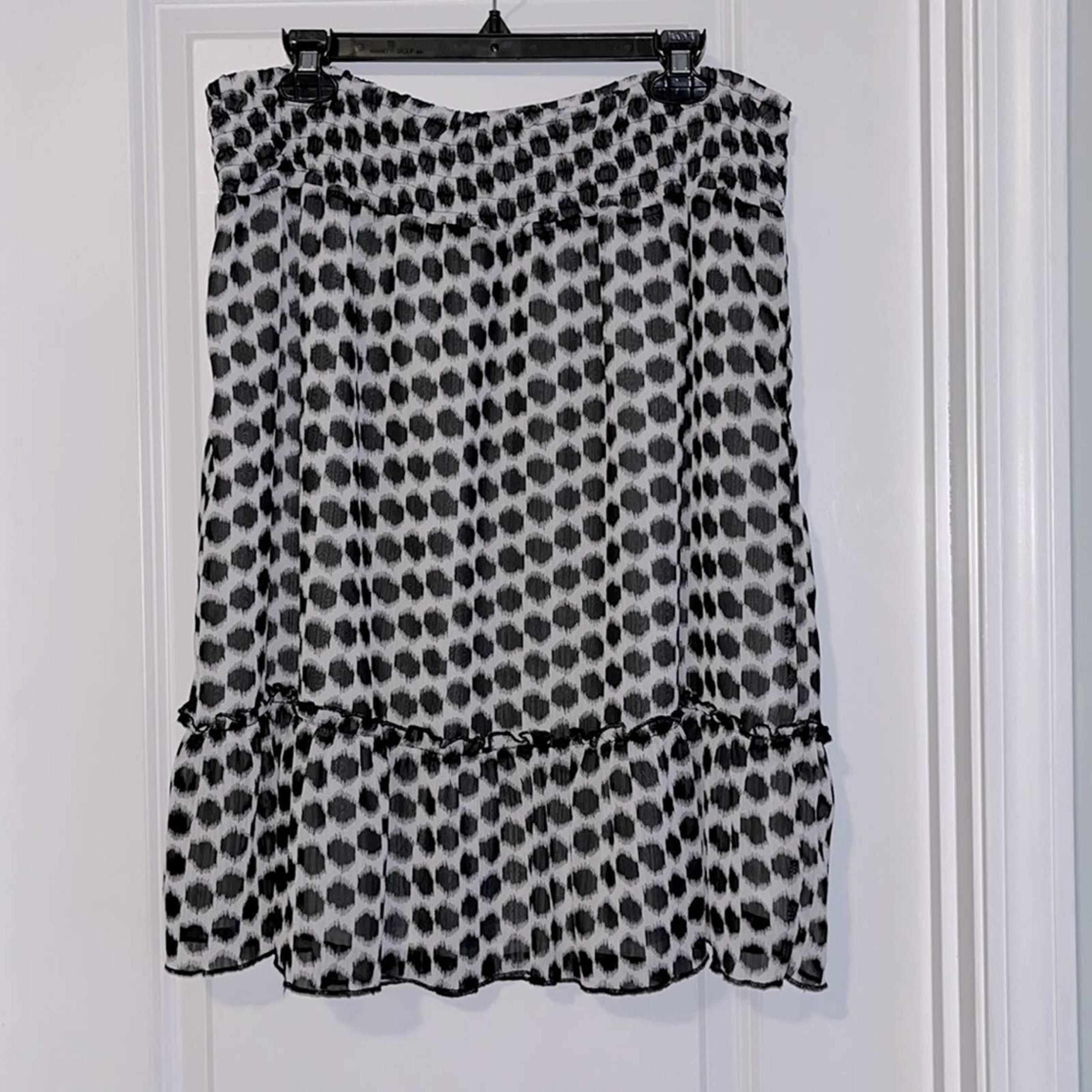 Avenue Black and White Polka Dot Skirt